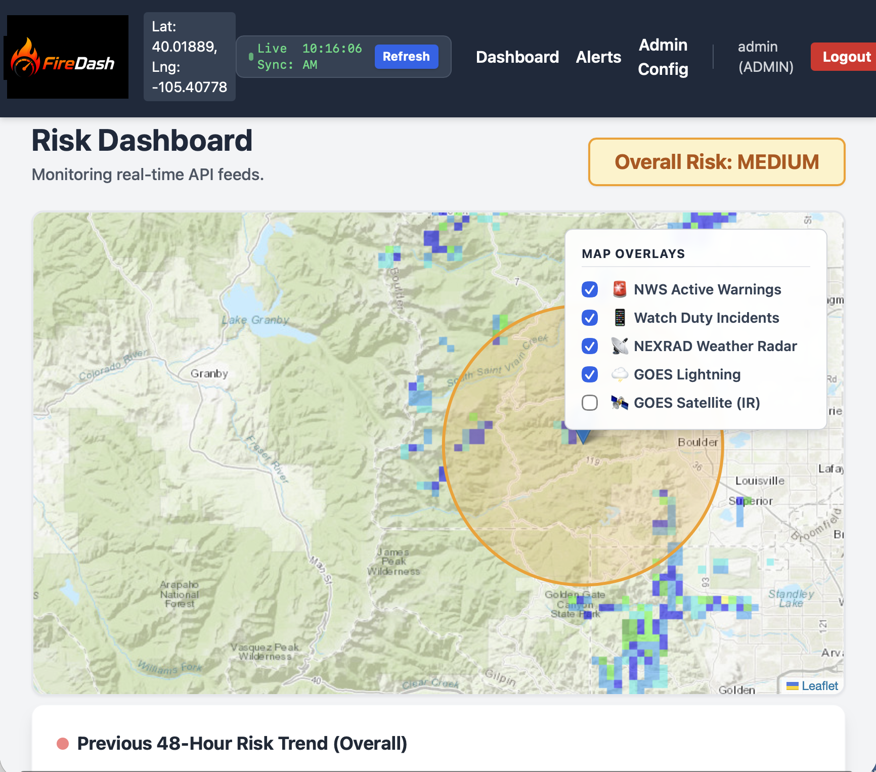 FireDash wildfire intelligence dashboard